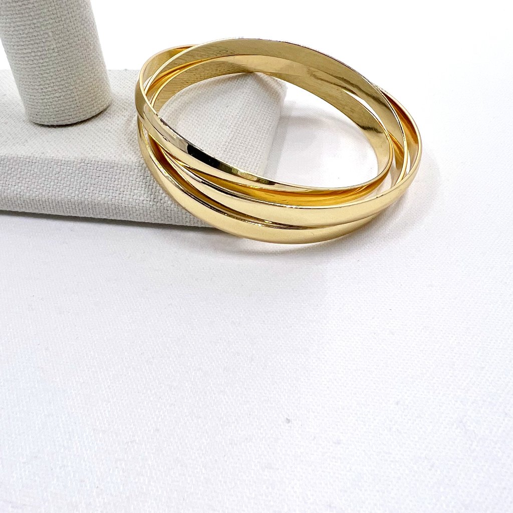 Gold Tone Trinity Interlocking Bangle